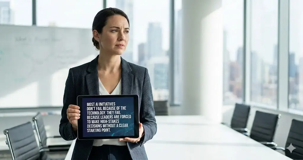 Most AI initiatives don’t fail because of the technology. They fail because leaders are forced to make high-stakes decisions without a clear starting point…